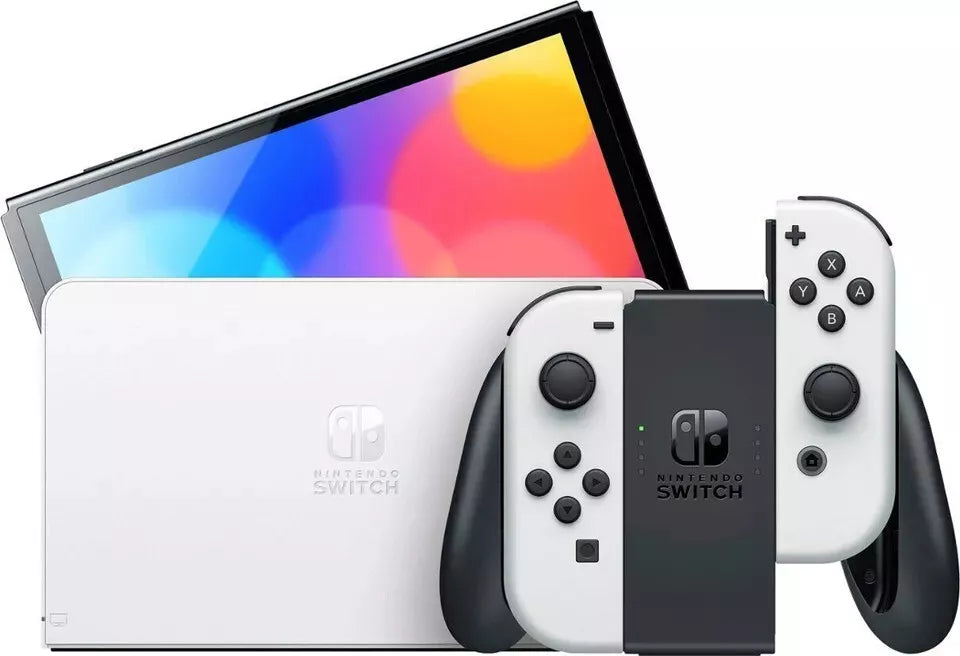 Nintendo Switch OLED 64GB White Console + 32GB SD Card