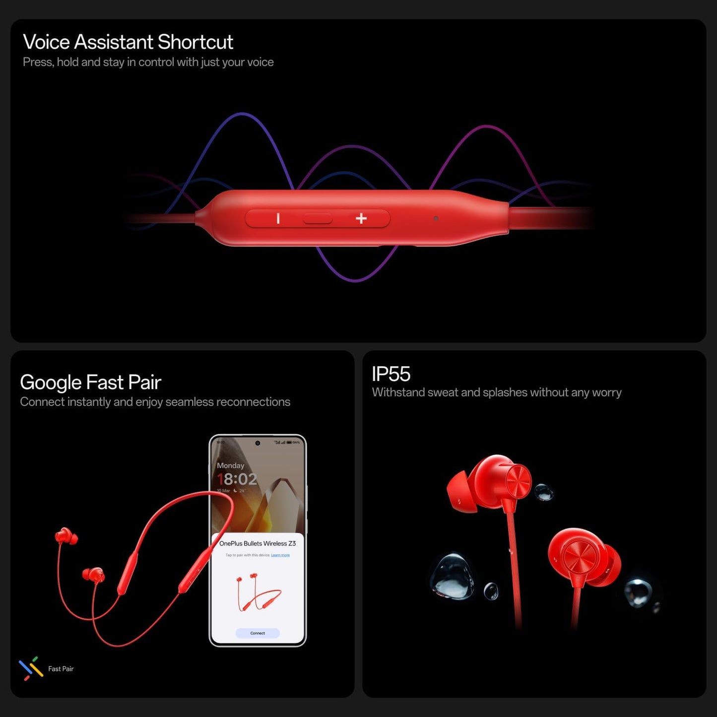 OnePlus Bullets Wireless Z3 Bluetooth 5.0 in Ear Earphones, Spatial Audio – 12.4 mm Drivers, 36 Hrs Battery Life