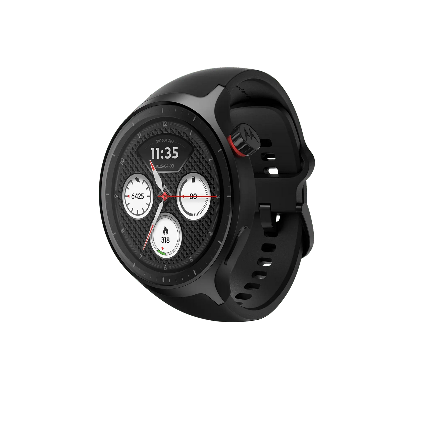 Motorola Moto Watch Black, angled view