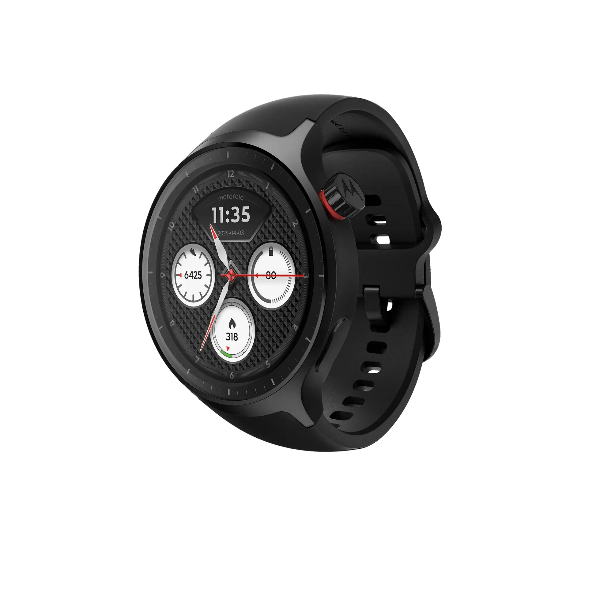 Motorola Moto Watch Black, angled view