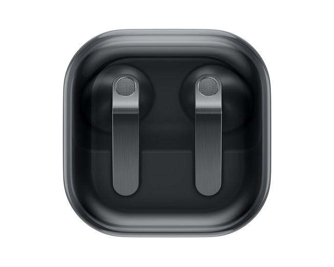 Samsung Galaxy Buds4 Black with charging case closed