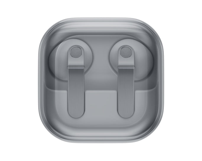 Samsung Galaxy Buds4 White with charging case closed