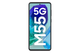 Samsung Galaxy M55 5G Denim Black, front and rear view