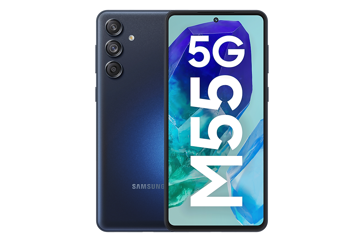 Samsung Galaxy M55 5G Denim Black, front view